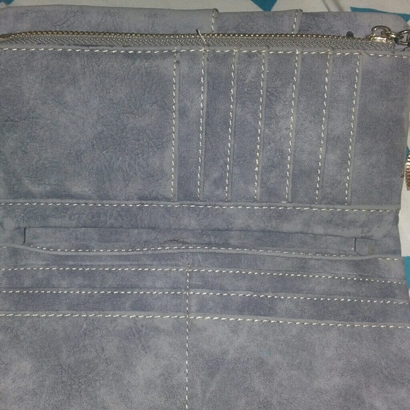 Gorgeous gray leather purse with matching wallet - Picture 7 of 8